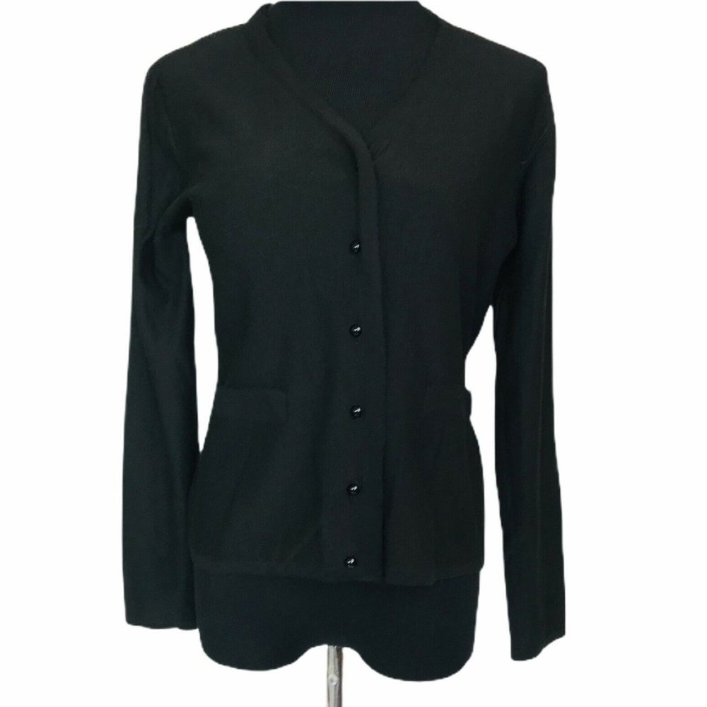Avalin Womens Black Romantic V-Neck‎ Cardigan Small